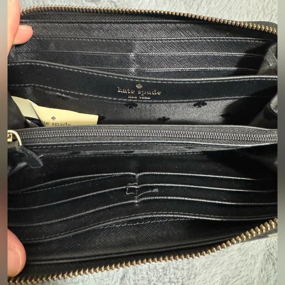 kate spade Black Floral Zip Wallet with Yellow and Green Accents - Picture 5 of 5